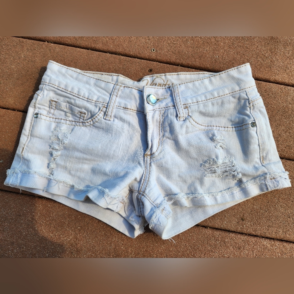 Vanity Kennedy Junior Fit Distressed Bleached Jean Shorts 25"x2" inseam